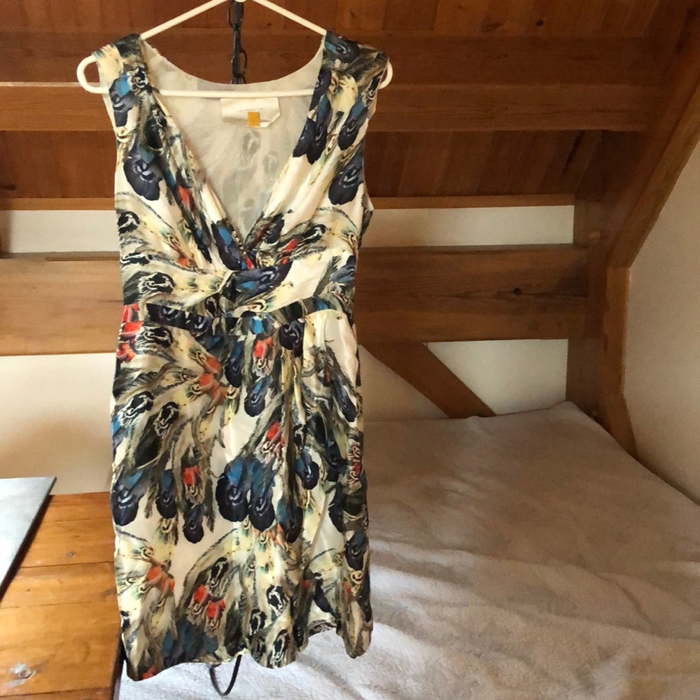 Feather patterned party dress